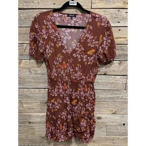 Women MADEWELL Ruffle‎ Wrap Dress In Windowbox Floral and Butterfly Print Size 6
